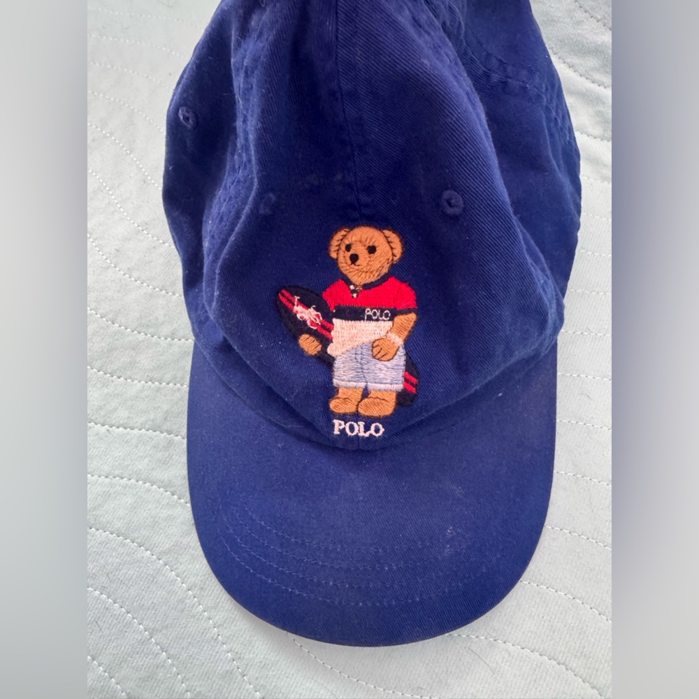 Ralph Lauren Blue Cap with Embroidered Bear